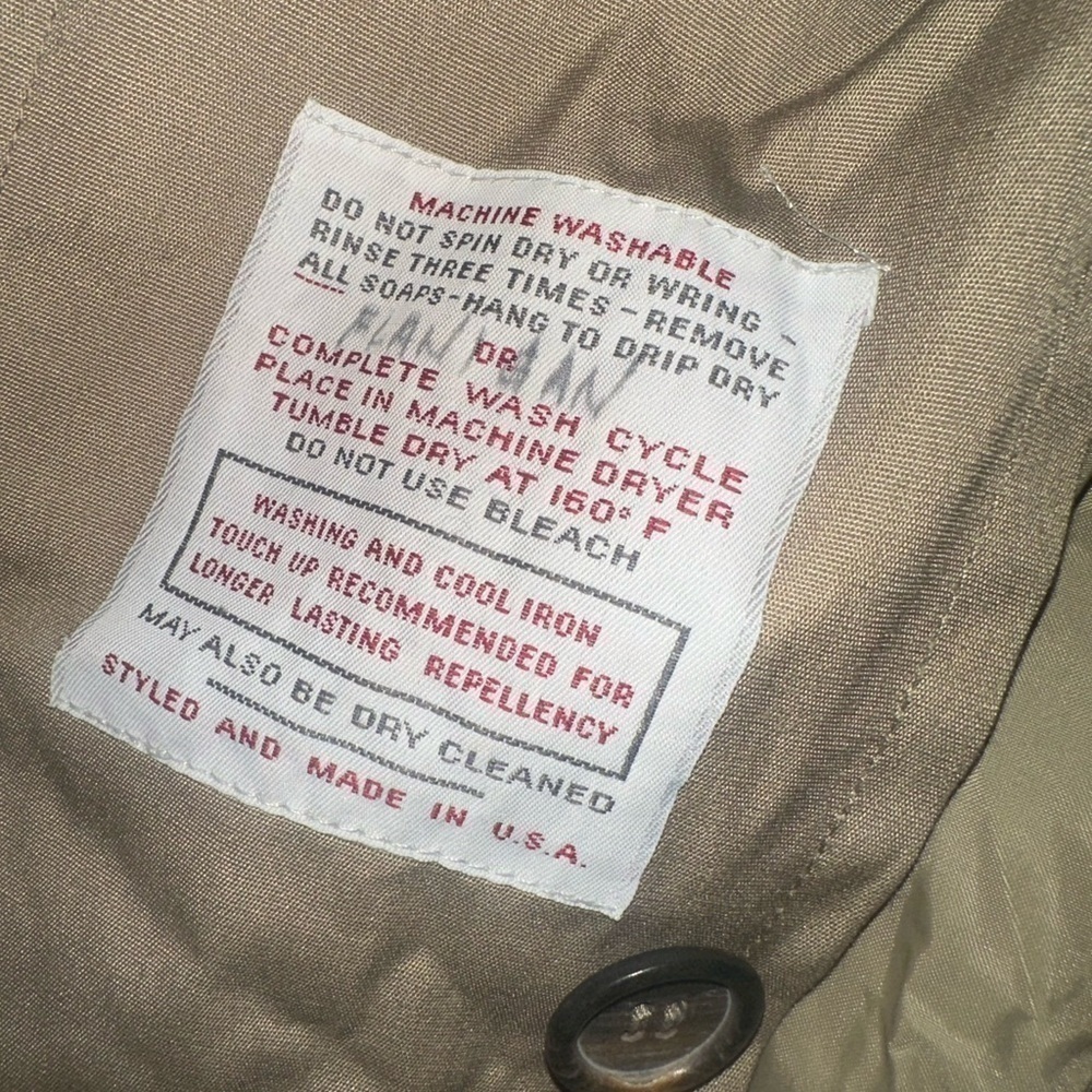 VTG BOTANY 500 Trench Coat Mens 40L Faux Fur Lined Removable Liner Detective USA - Picture 4 of 5